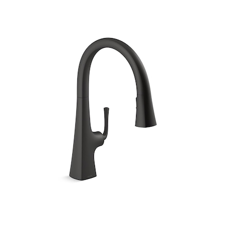 Kohler Graze Pull-Down Kitchen Sink Faucet With Three-Function Sprayhead 22062-BL